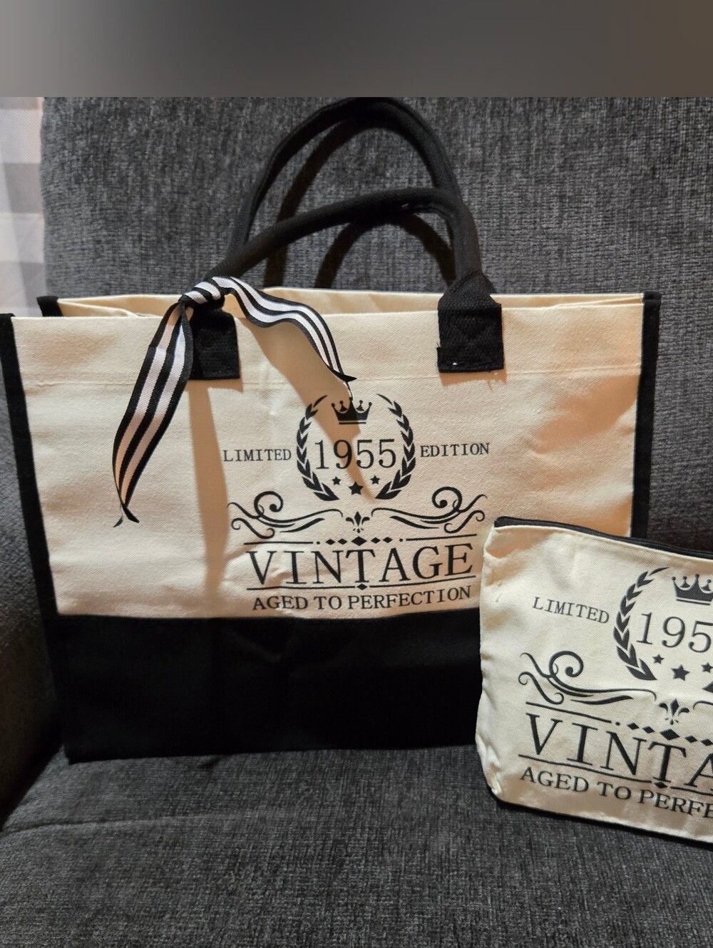 Classic 1955 Canvas Tote w/matching Cosmetic Bag
